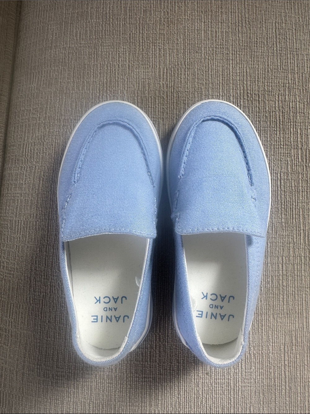 NWOT Janie and Jack Baby Blue Canvas Slip-On Shoes size 8